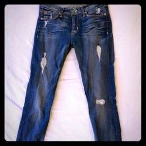 Hudson Krista Super Skinny Distressed Jeans